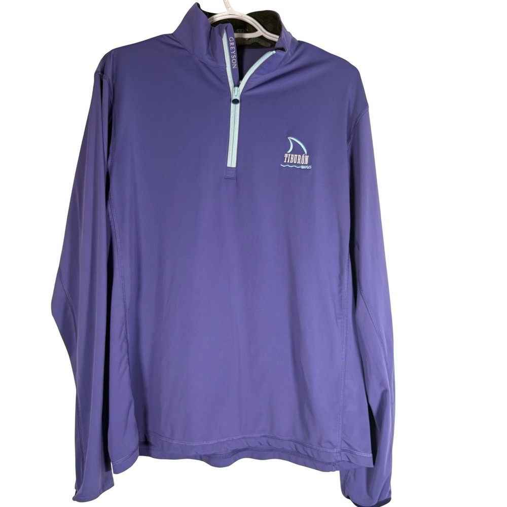 Greyson Mens Tiburon Naples Quarter Zip Pullover Purple Golf Shirt Small